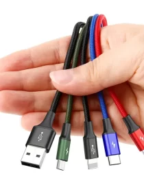 Baseus - (1.2m) 3.5A 4in1 USB A Ladekabel Nylon Geflecht - 2 x Lightning / 1 x Micro USB / 1 x USB C